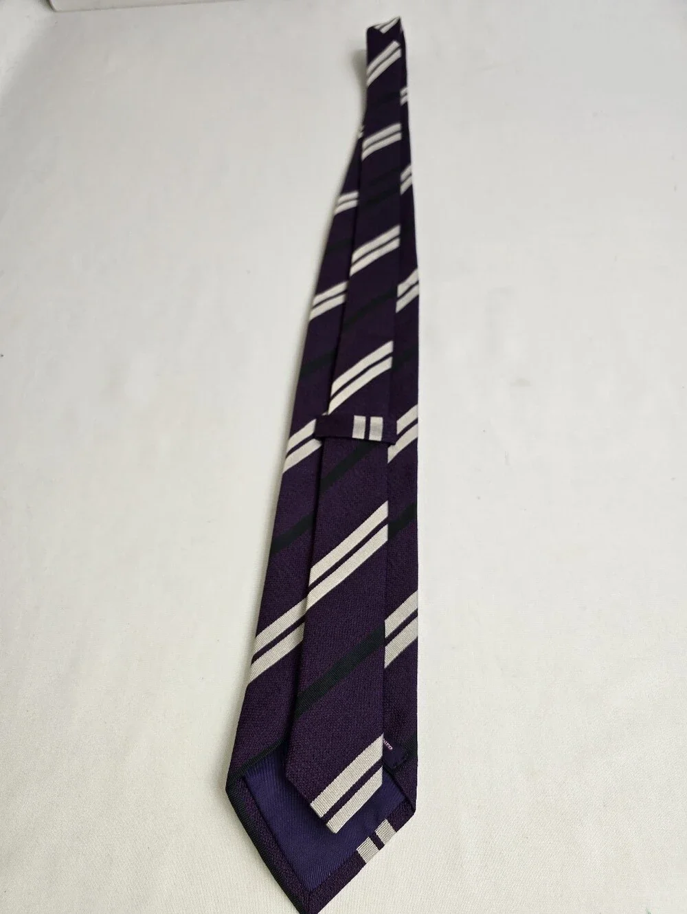 Seward & Stearn London The English Silk Tie Striped Purple Men's Neck tie